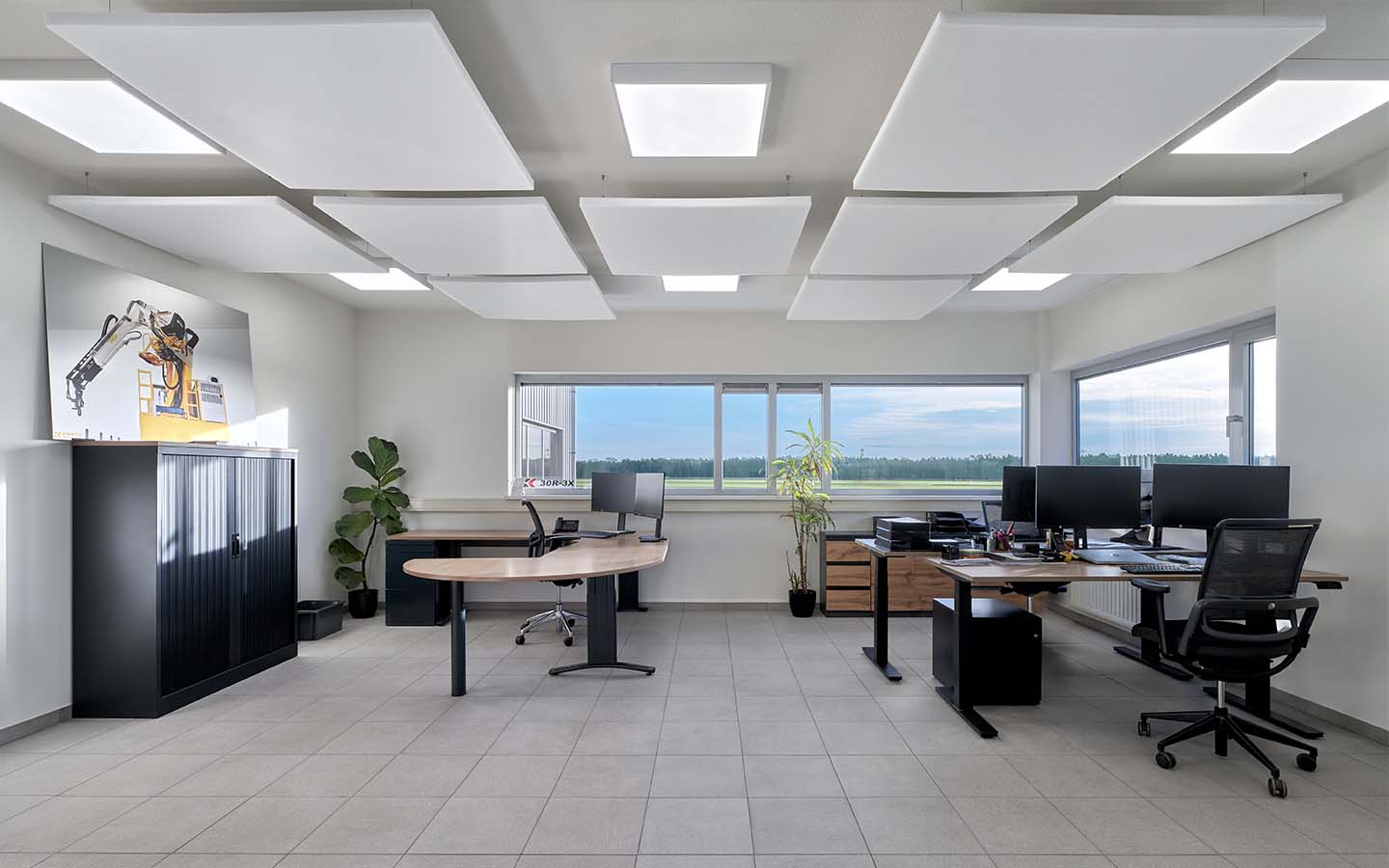 Kantoor Lacom akoestische panelen.