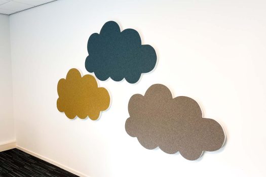 Akoestische wandpanelen wolken.